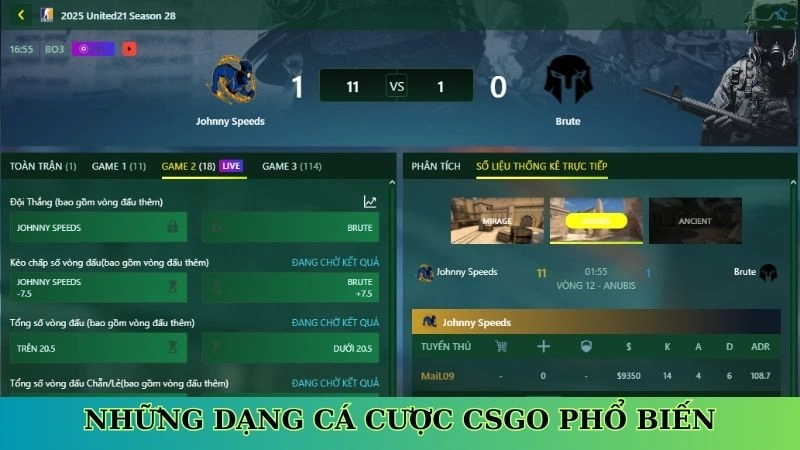 Những dạng cá cược CSGO phổ biến