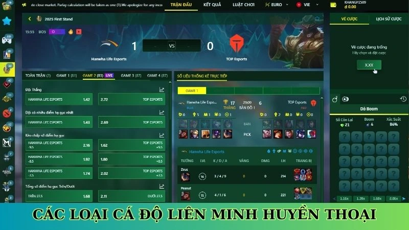 Các loại cá độ Liên Minh Huyền Thoại Các loại cá độ Liên Minh Huyền Thoại