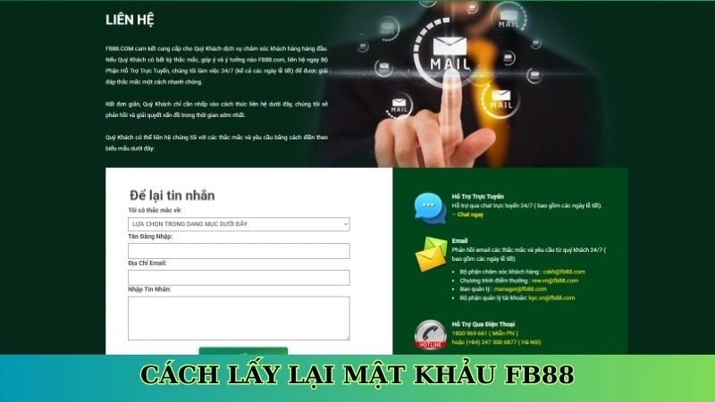 Cách lấy lại mật khảu Fb88
