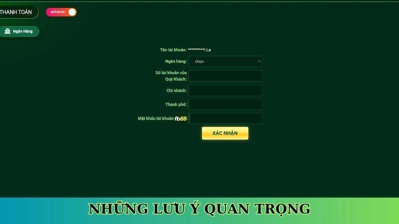 Những lưu ý quan trọng Những lưu ý quan trọng