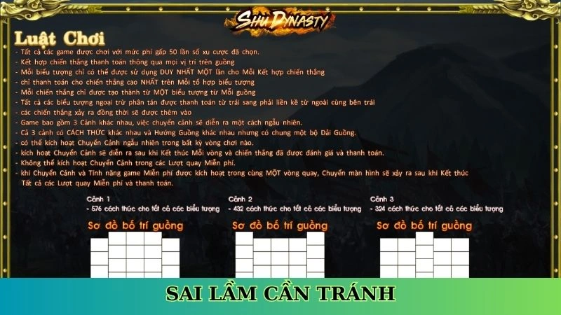 Sai lầm cần tránh