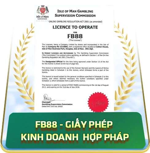 Giấy phép hoạt động hợp pháp của nhà cái FB88 Giấy phép hoạt động hợp pháp của nhà cái FB88